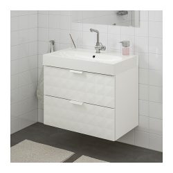 GODMORGON / BRÅVIKEN Wash-stand with 2 drawers – Resjön white – IKEA